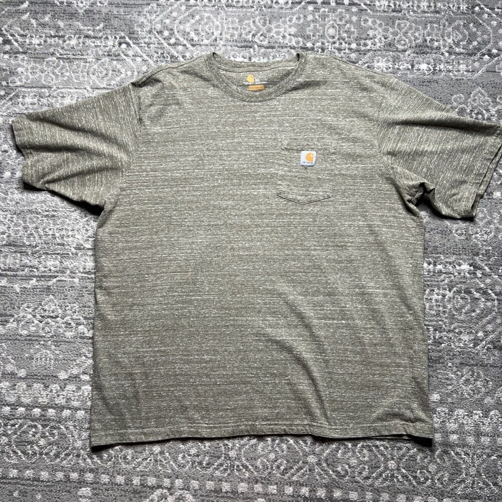 Carhartt Original Fit Classic Logo Pocket T Shirt Mens 2XL XXL Olive Green